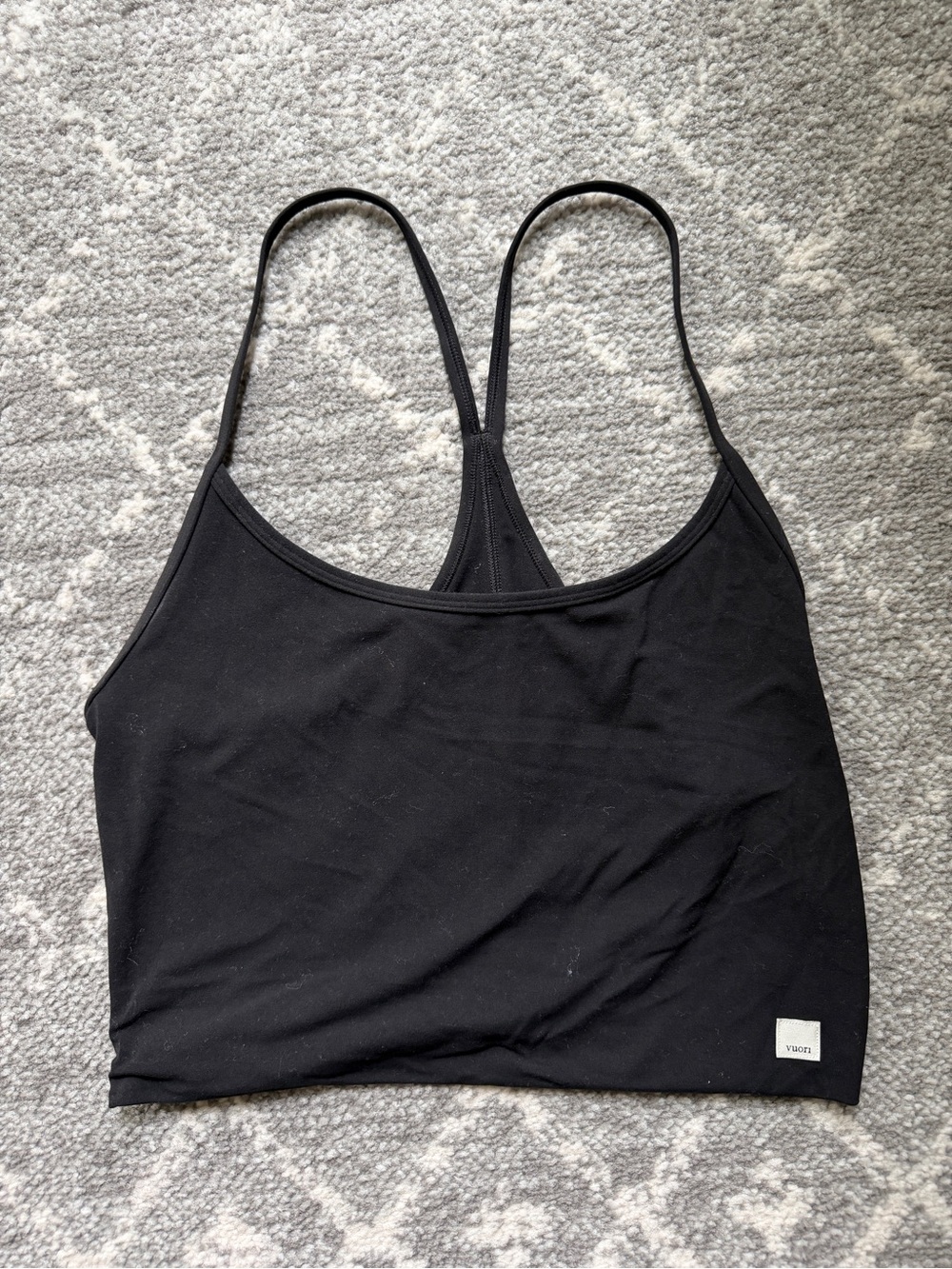 Vuori AllTheFeels Tank Black Racerback Bra Size L VW1098